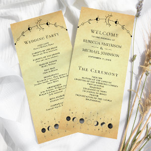 Vintage Celestial Black Moon Wedding Program