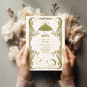 Vintage Celestial Botanical Bridal Shower  Invitation