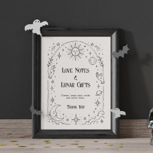 Vintage Celestial Bridal Shower Cards & Gifts Poster