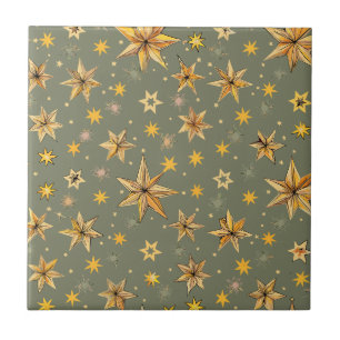 Vintage Celestial Design Ceramic Tile