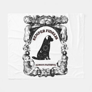 Vintage Celestial dog Semper Fidelis Fleece Blanket