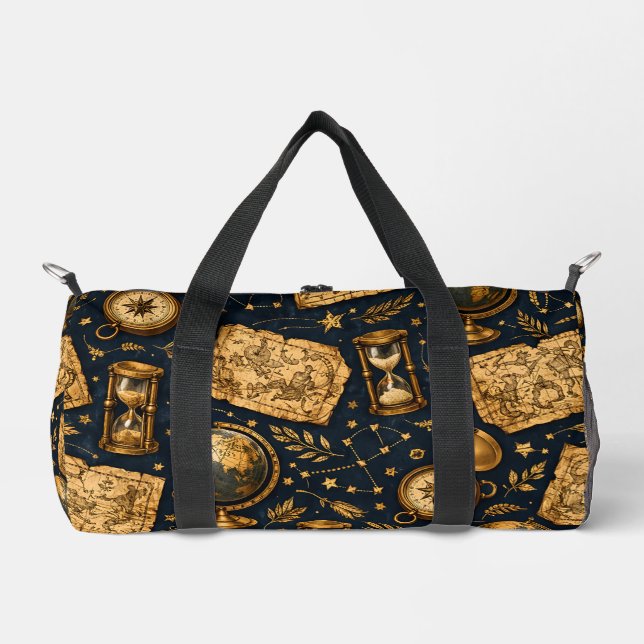 Vintage Celestial Map & Astronomy Pattern Duffle Bag (Front)