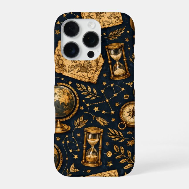 Vintage Celestial Map & Astronomy Pattern iPhone Case (Back)