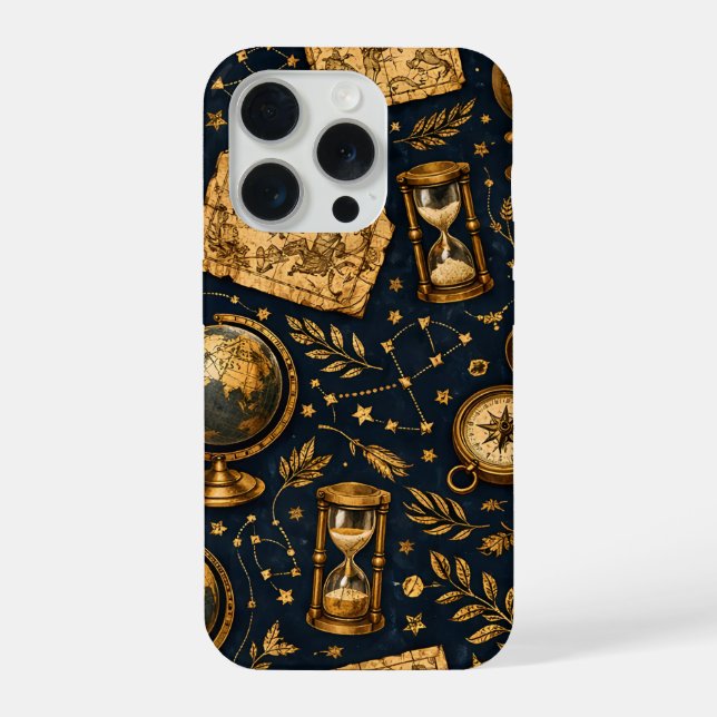 Vintage Celestial Map & Astronomy Pattern iPhone Case (Back)