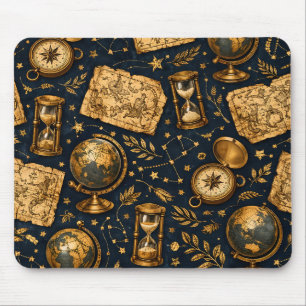 Vintage Celestial Map & Astronomy Pattern Mouse Pad