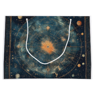 Vintage Celestial Map with Zodiac and Planetary Large Gift Bag