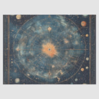 Vintage Celestial Map with Zodiac and Planetary