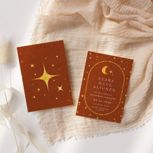 Vintage Celestial Moon Stars Save The Date Invitation