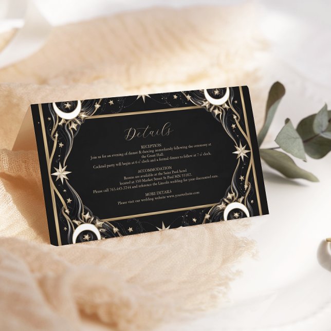 Vintage Celestial Moon Stars Wedding Enclosure Card (Creator Uploaded)