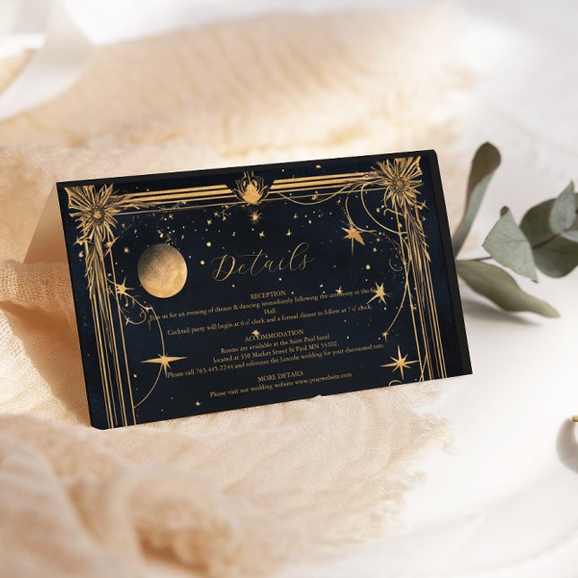 Vintage Celestial Moon Stars Wedding Enclosure Card (Creator Uploaded)