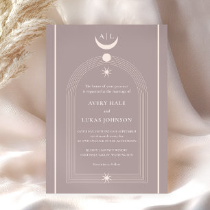 Vintage Celestial Mystical Wedding Invitation