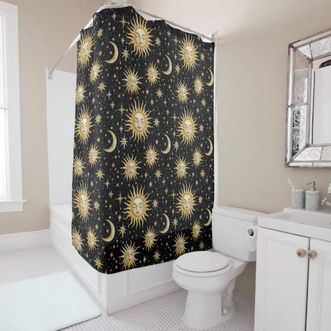 Vintage Celestial Shower Curtain (In Situ)