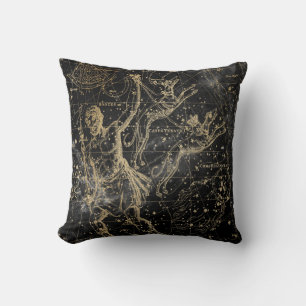 Vintage Celestial Star Map Background Cushion