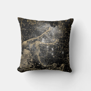 Vintage Celestial Star Map Background Cushion