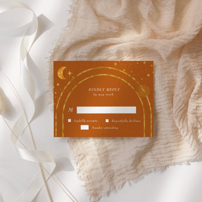 Vintage Celestial Stars Moon RSVP Response Card (Creator Uploaded)