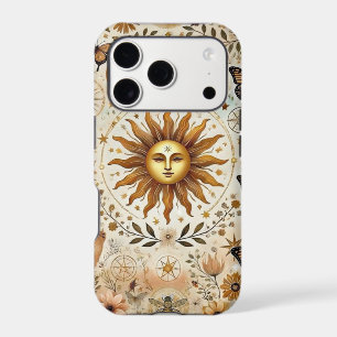 Vintage Celestial Sun Botanical Phone Case
