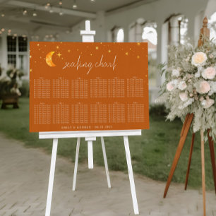 Vintage Celestial Sun Moon Wedding Seating Chart