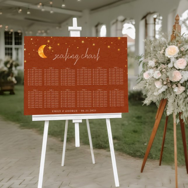 Vintage Celestial Sun Moon Wedding Seating Chart (Creator Uploaded)