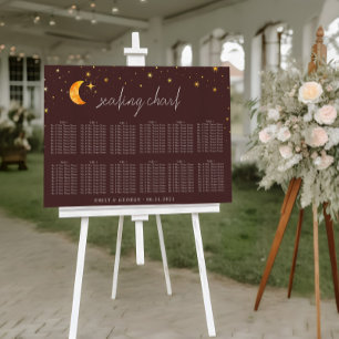 Vintage Celestial Sun Moon Wedding Seating Chart