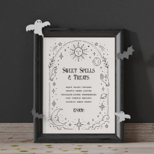 Vintage Celestial Wedding Desert Menu Poster