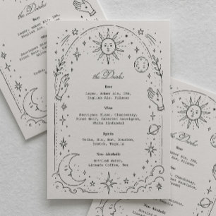 Vintage Celestial Wedding Drink Menu