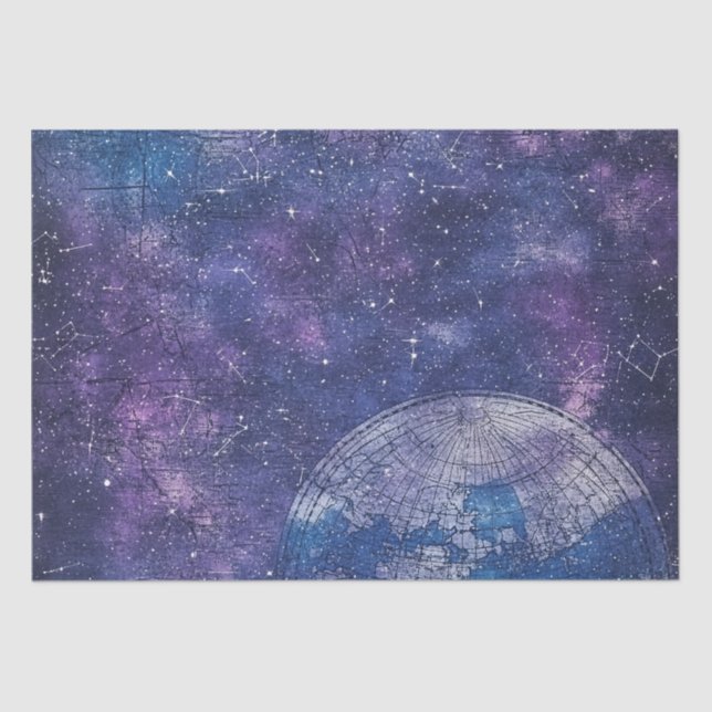 Vintage Celestial World Map (12) Tissue Paper (Front)