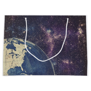 Vintage Celestial World Map (1) Large Gift Bag