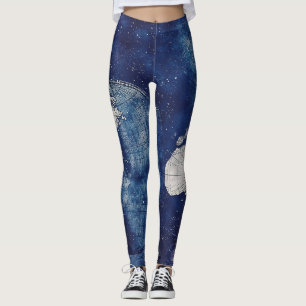 Vintage Celestial World Map (2) Leggings