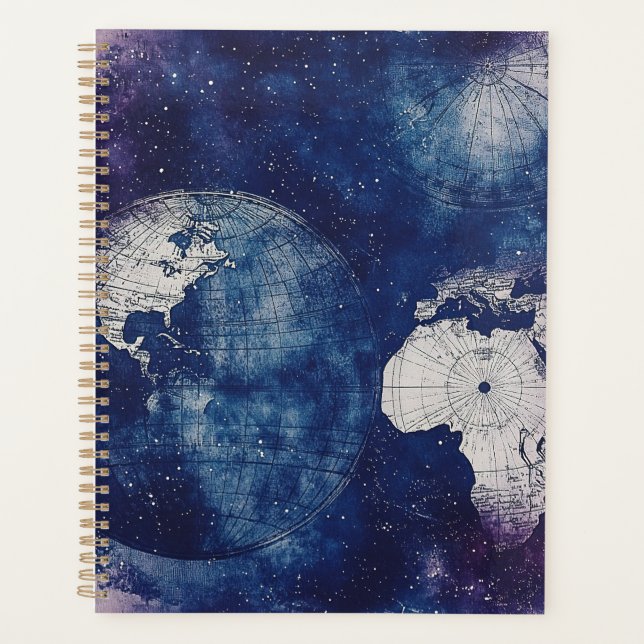 Vintage Celestial World Map (2) Planner (Front)