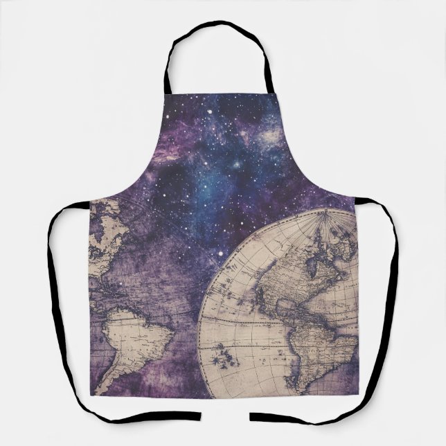 Vintage Celestial World Map (3) Apron (Front)