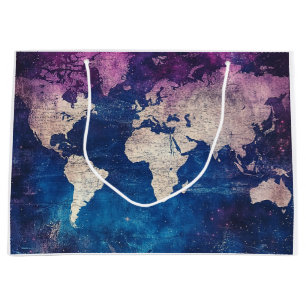 Vintage Celestial World Map (4) Large Gift Bag