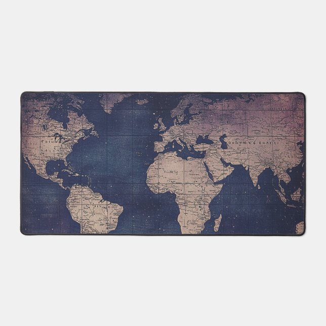 Vintage Celestial World Map (5) Desk Mat (Front)