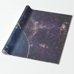 Vintage Celestial World Map Wrapping Paper