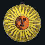 Vintage Celestial Yellow Smiling Happy Hippie Sun Dartboard<br><div class="desc">Vintage illustration Renaissance era celestial and antique astronomy design featuring the sun with a huge smile and rays of sunshine. Bring out your inner hippie with this retro design. Great pagan image to celebrate the summer solstice with!</div>