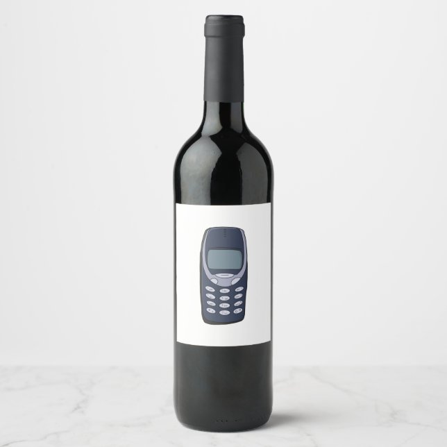 Vintage Cell Phone Wine Label (Front)