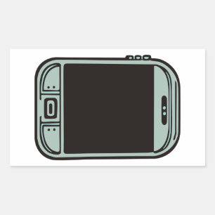 vintage cellphone rectangular sticker