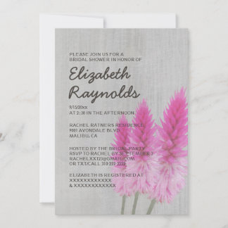 Vintage Celosia Bridal Shower Invitations