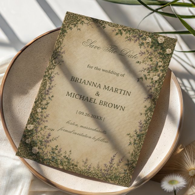Vintage Celtic Botanical Save The Date (Creator Uploaded)