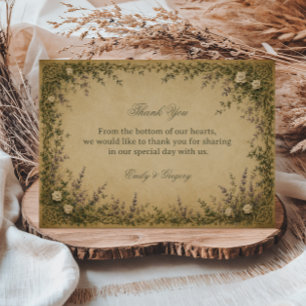 Vintage Celtic Botanical Thank You Card