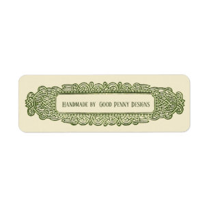 Vintage Celtic Knot Filigree Handmade by Your Name Return Address Label