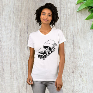 Vintage Cement Mixer Truck Black and White T-Shirt