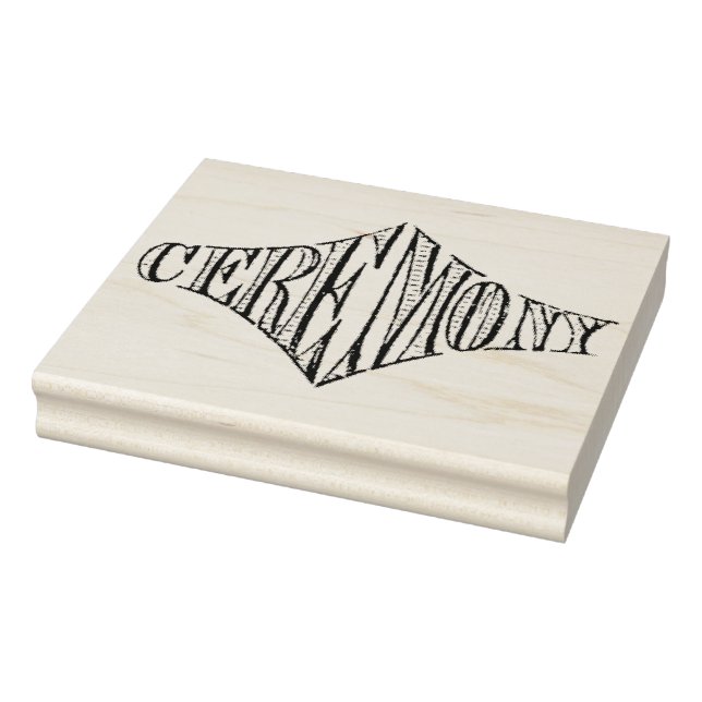 Vintage Ceremony Typography Rubber Art Stamp (Stamp)