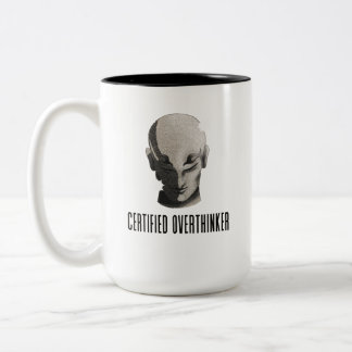 Vintage Certified Overthinker Aesthetic Graphic Two-Tone Coffee Mug