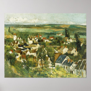 Vintage Cezanne Panoramic view of Auvers-sur-Oise Poster