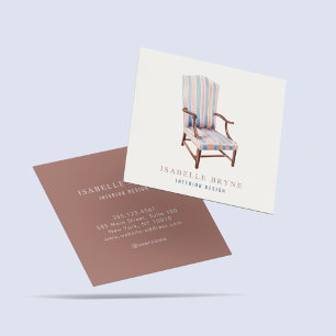 Vintage Chair Decorator Staging Interior designer Square Business Card