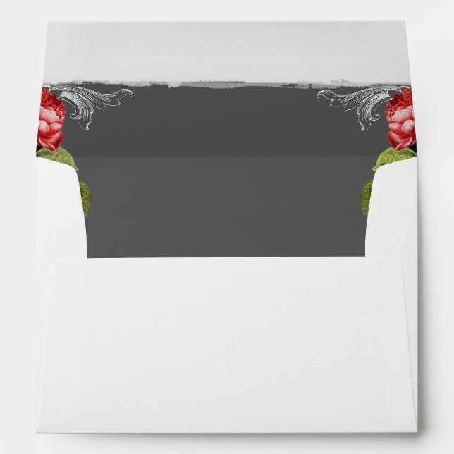 Vintage Chalkboard and Roses Envelope (Back (Bottom))