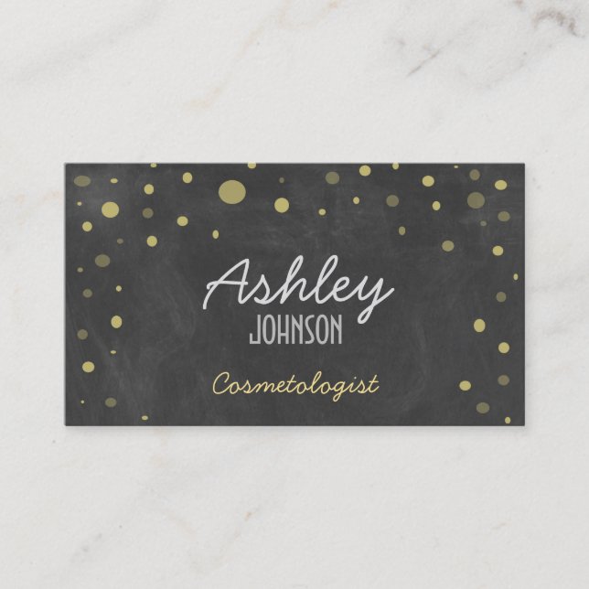 Vintage Chalkboard Art Glitter Business Card (Front)