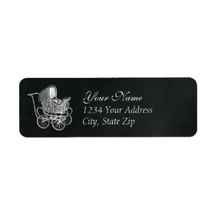 Vintage Chalkboard Baby Carriage Return Address Label