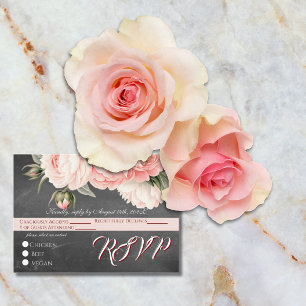 Vintage Chalkboard Boho Floral wedding Enclosure Card