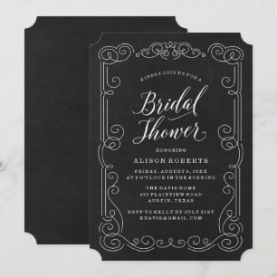 Vintage Chalkboard   Bridal Shower Invitation